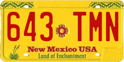 NM license plate 643TMN