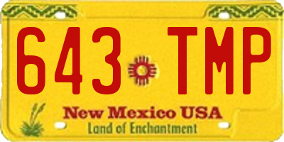 NM license plate 643TMP