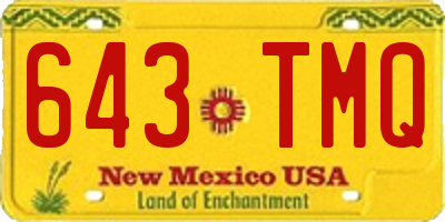 NM license plate 643TMQ