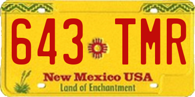 NM license plate 643TMR