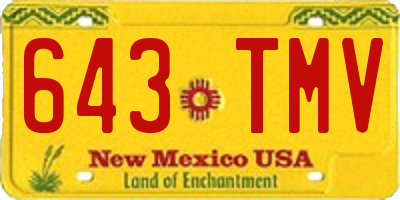 NM license plate 643TMV