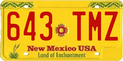 NM license plate 643TMZ