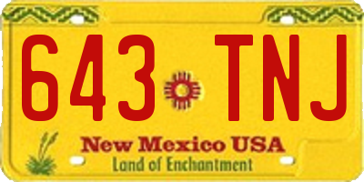 NM license plate 643TNJ