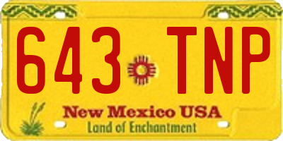 NM license plate 643TNP