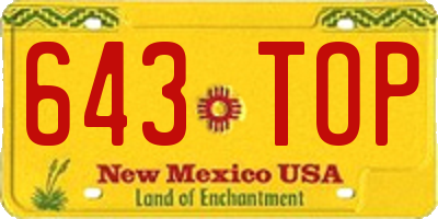 NM license plate 643TOP