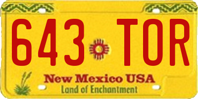 NM license plate 643TOR