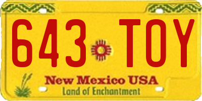 NM license plate 643TOY