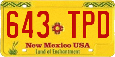 NM license plate 643TPD