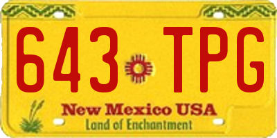 NM license plate 643TPG