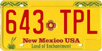 NM license plate 643TPL