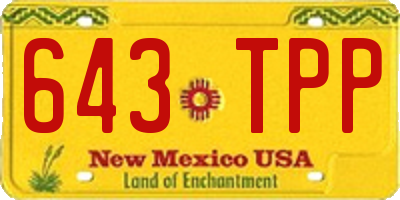 NM license plate 643TPP