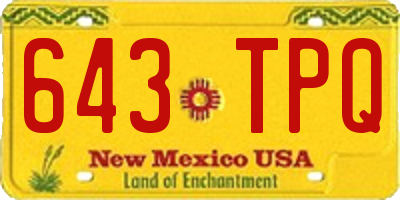 NM license plate 643TPQ