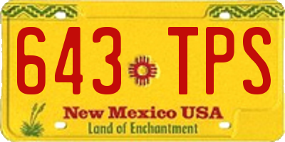 NM license plate 643TPS