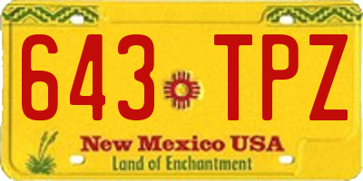 NM license plate 643TPZ