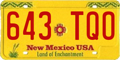 NM license plate 643TQO