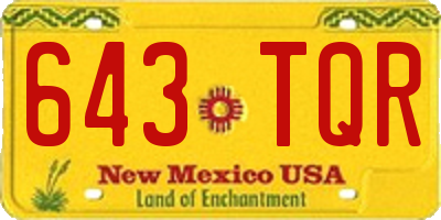 NM license plate 643TQR