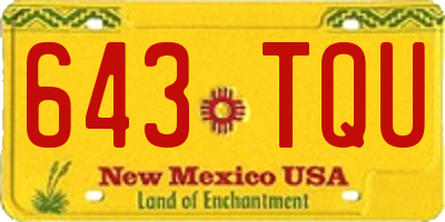 NM license plate 643TQU