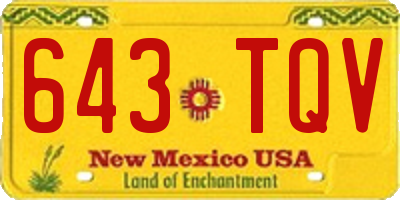 NM license plate 643TQV
