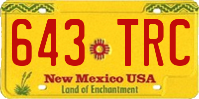 NM license plate 643TRC