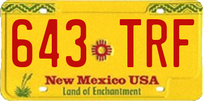 NM license plate 643TRF
