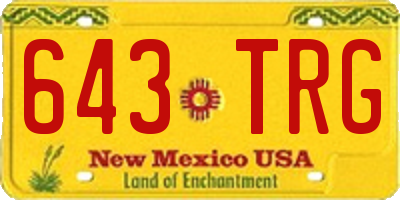 NM license plate 643TRG