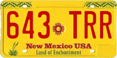 NM license plate 643TRR