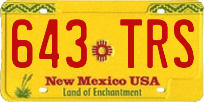 NM license plate 643TRS