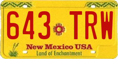 NM license plate 643TRW