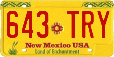 NM license plate 643TRY