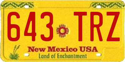 NM license plate 643TRZ