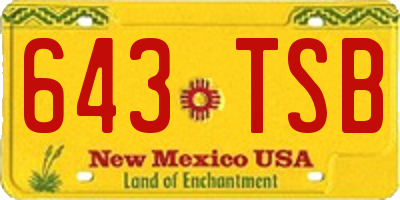 NM license plate 643TSB