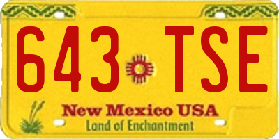 NM license plate 643TSE