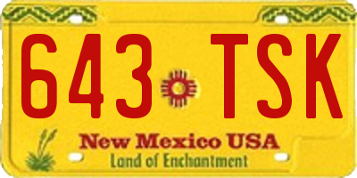 NM license plate 643TSK