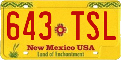NM license plate 643TSL