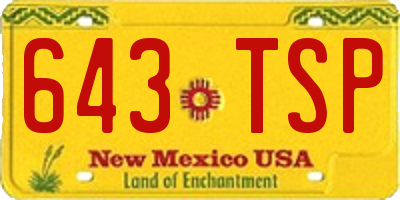 NM license plate 643TSP