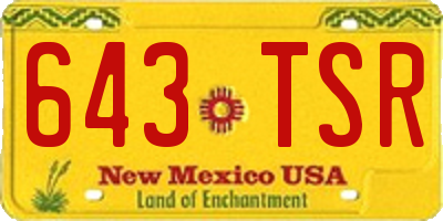 NM license plate 643TSR