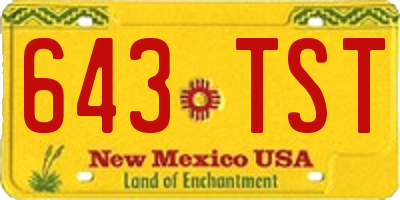 NM license plate 643TST