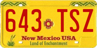 NM license plate 643TSZ