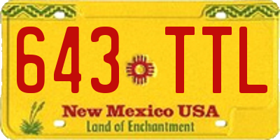 NM license plate 643TTL
