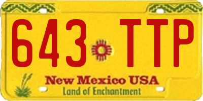 NM license plate 643TTP