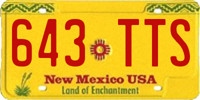 NM license plate 643TTS