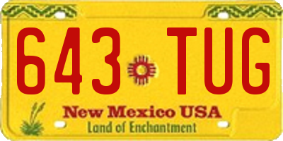 NM license plate 643TUG