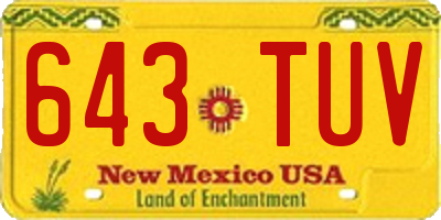 NM license plate 643TUV