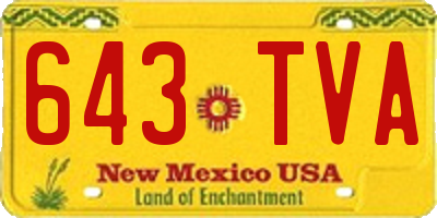 NM license plate 643TVA