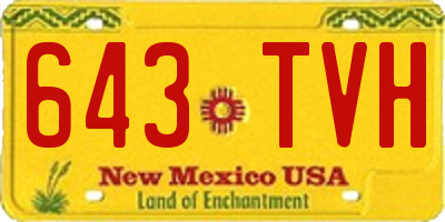 NM license plate 643TVH