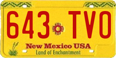 NM license plate 643TVO