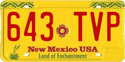 NM license plate 643TVP