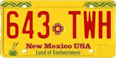 NM license plate 643TWH