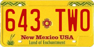 NM license plate 643TWO