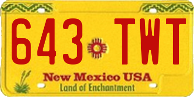 NM license plate 643TWT